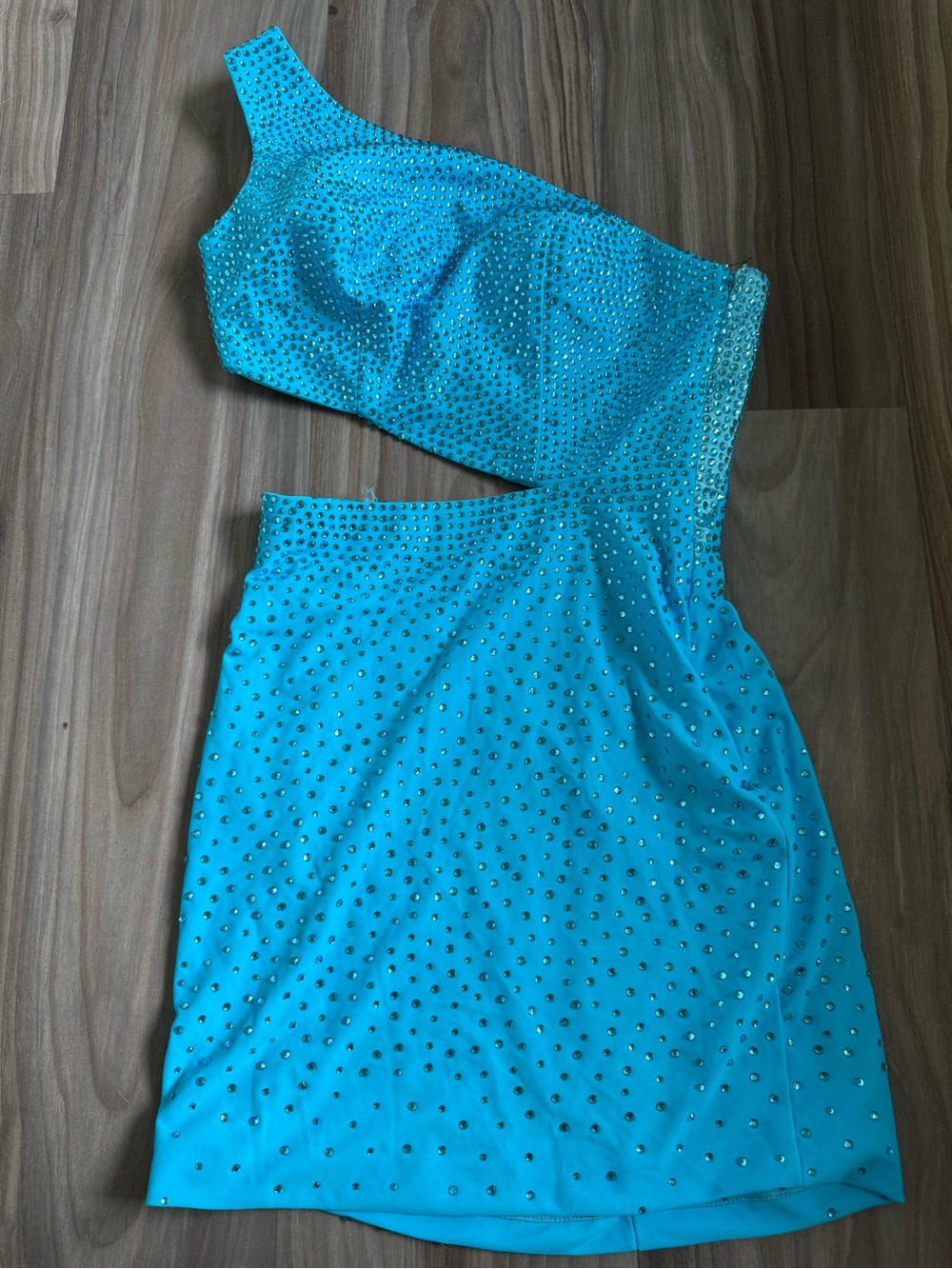 ASHLEYlauren Turquoise Crystal-Embellished Dress